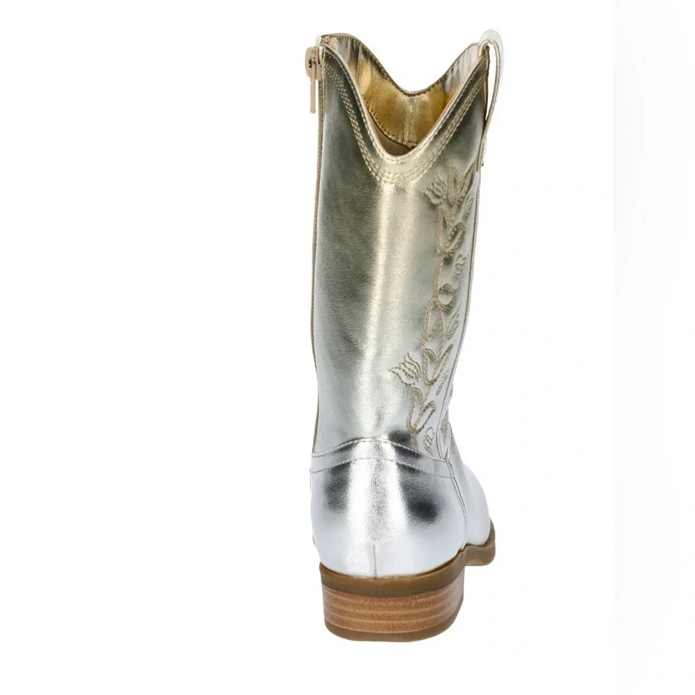 Wonder Nation Toddler and Girls' Metallic Ombre Western Cowgirl Boots
